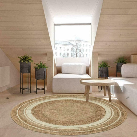 Jute Beige Round Rugs