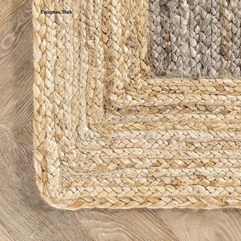 Striped Braided Jute Runner Rug