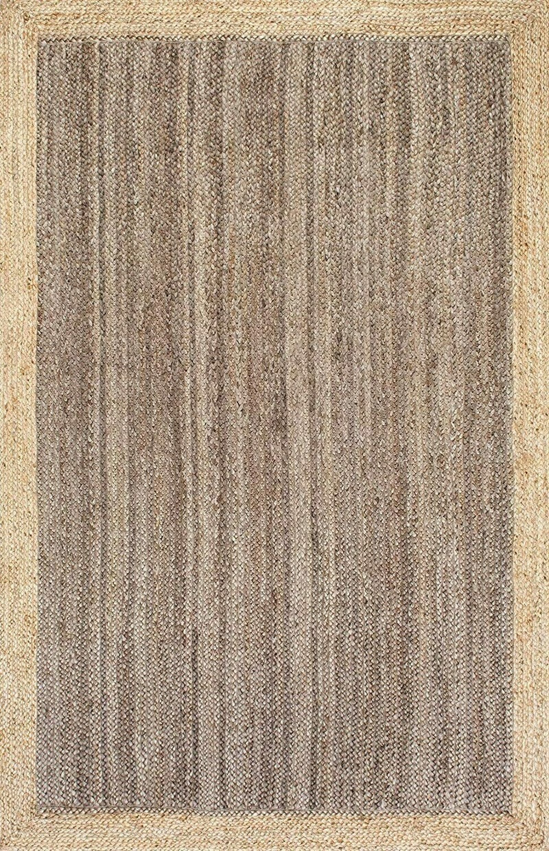 Striped Braided Jute Runner Rug
