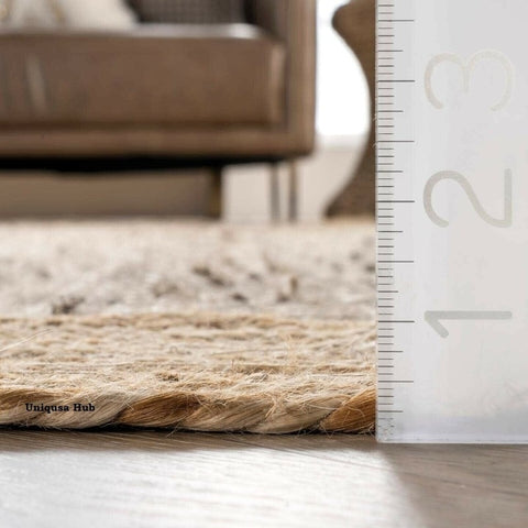 Striped Braided Jute Runner Rug