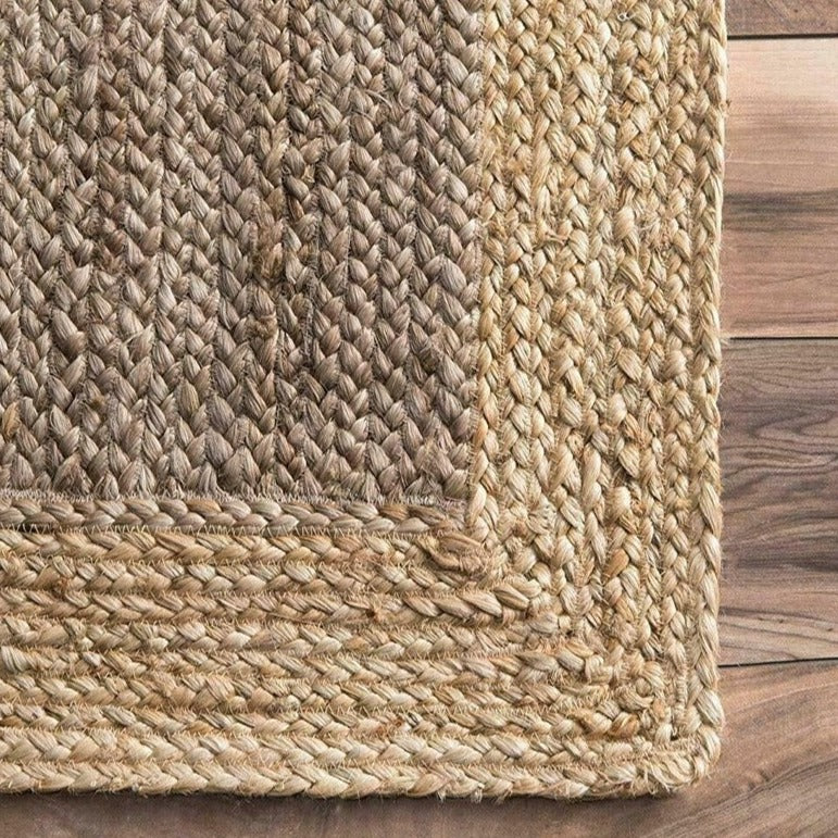 Striped Braided Jute Runner Rug
