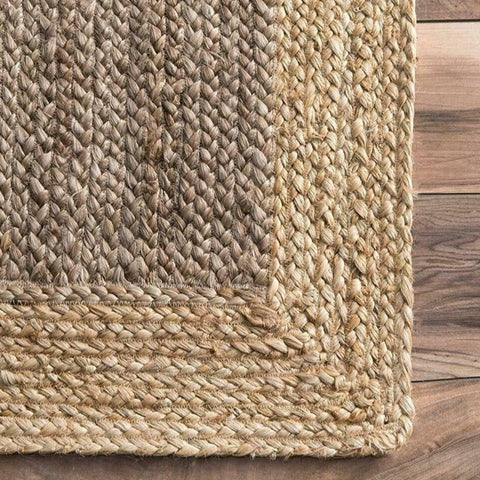 Striped Braided Jute Runner Rug