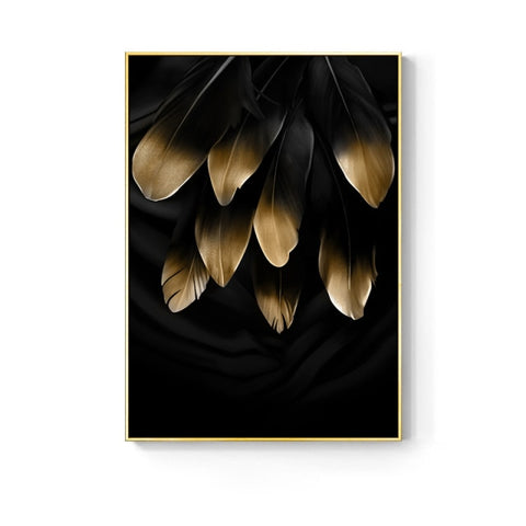 Golden Leaf Flower Wall Art