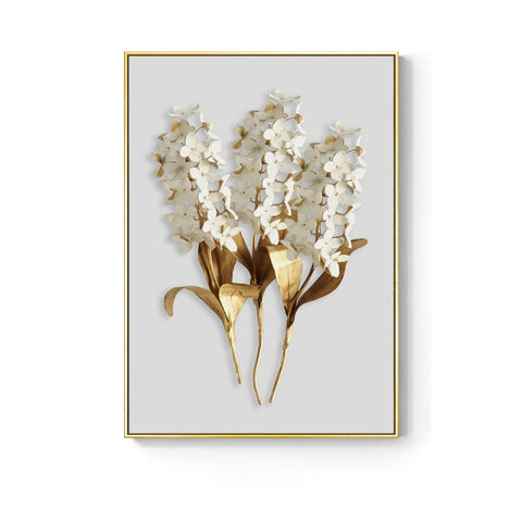Golden Leaf Flower Wall Art