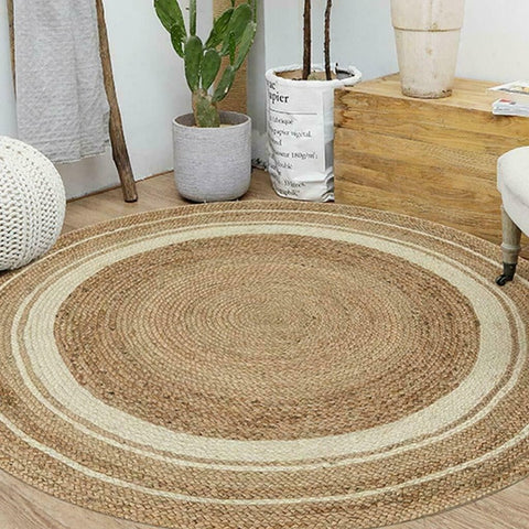 Jute Beige Round Rugs