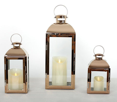 Nordic Lantern Silver-Gold Candlestick - Hyggeh