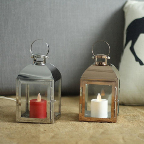 Nordic Lantern Silver-Gold Candlestick - Hyggeh