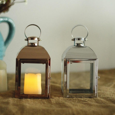 Nordic Lantern Silver-Gold Candlestick - Hyggeh
