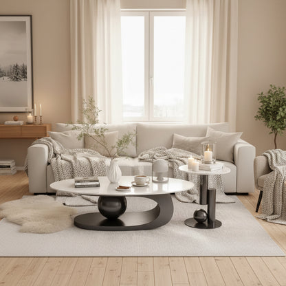 Sculptural Coffee Table & Side Table