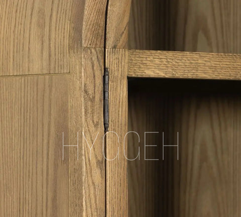 Elegance Unveiled: American Oak Layered Glass Door Cabinet