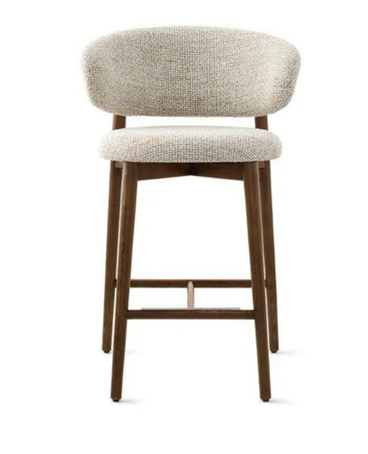 Curved Linen Backrest Bar Stools