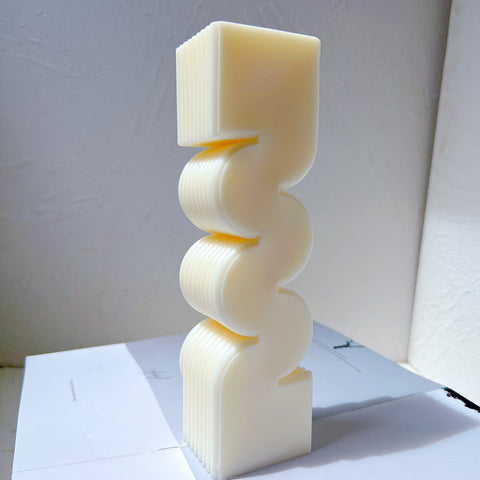 DIY Ribbed Pillar Candle