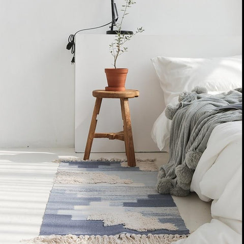 Hand Woven Kilim 100% Cotton Living Room Carpet - Hyggeh