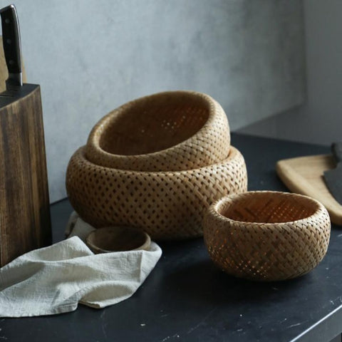 Bamboo Basket Kitchen Storage - Hyggeh