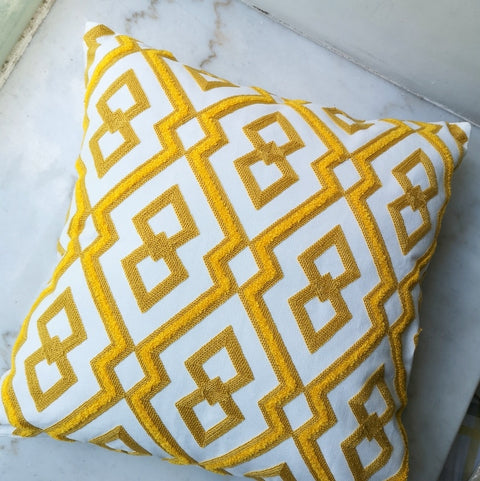 Yellow Cushion Cover Cute Diamond Geometric 45x45cm Sofa Bed - Hyggeh