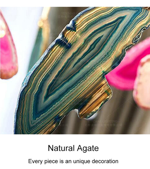 Art-Deco Natural Agate Stone Slices Chandelier - Hyggeh