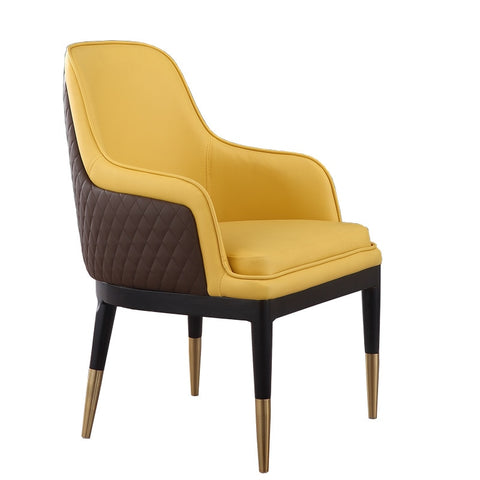 Urban Modern Dark Yellow & Brown Armchair - Hyggeh
