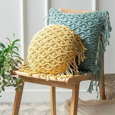 Hand-Woven Macrame Cotton Cushion Cover Six - Hyggeh