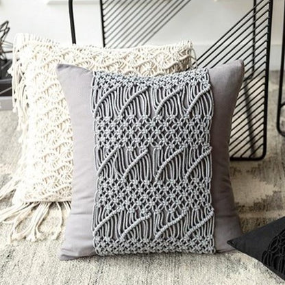 Hand-Woven Macrame Cotton Cushion Cover Four - Hyggeh