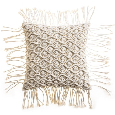 Hand-Woven Macrame Cotton Cushion Cover Six - Hyggeh