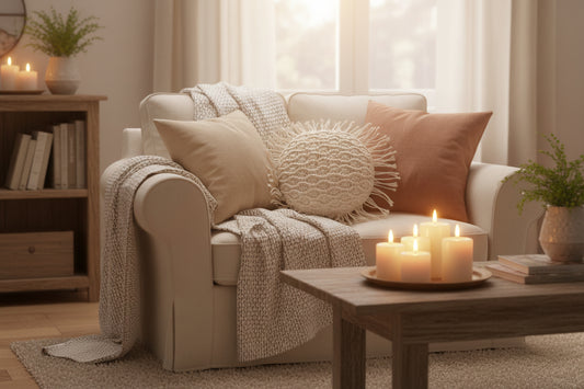 Hand-Woven Macrame Cotton Round Cushion Cover Three - Hyggeh