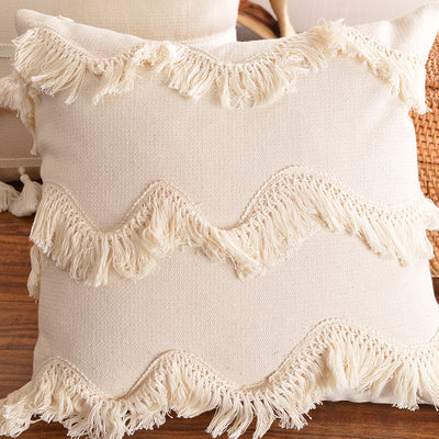 Boho Style Cushion Cover Plush With Tassels - Hyggeh