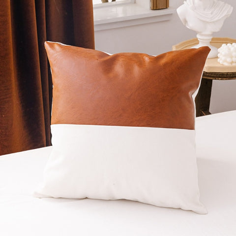 Faux Leather Cotton Pillow