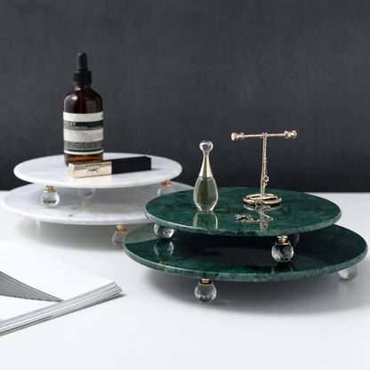 Marble Art-Deco White Green Cheese Tray - Hyggeh