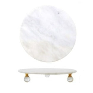 Marble Art-Deco White Green Cheese Tray - Hyggeh