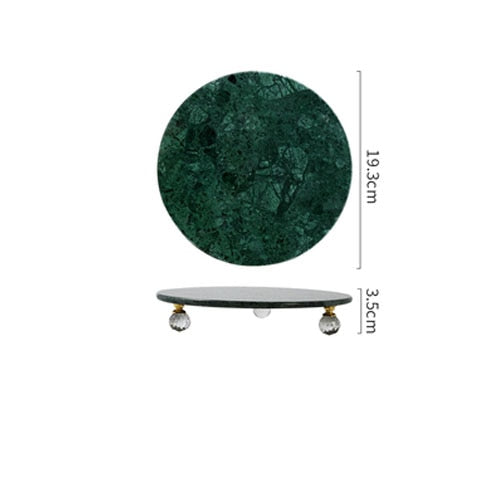 Marble Art-Deco White Green Cheese Tray - Hyggeh