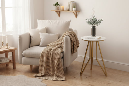 Nordic Marble Tripod Round Side Table - Hyggeh