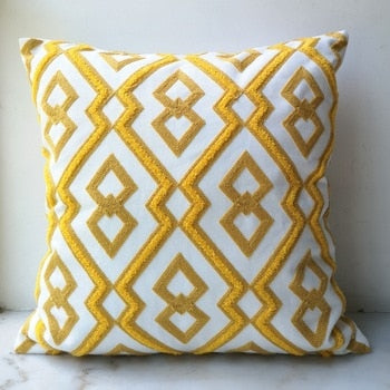 Yellow Cushion Cover Cute Diamond Geometric 45x45cm Sofa Bed - Hyggeh