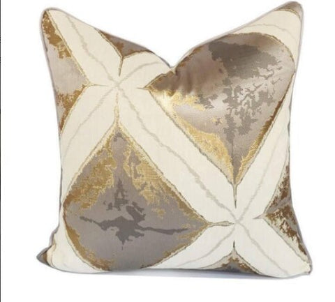 Nordic rice golden geometry European flower luxury pillow - Hyggeh