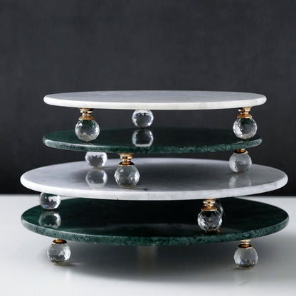 Marble Art-Deco White Green Cheese Tray - Hyggeh