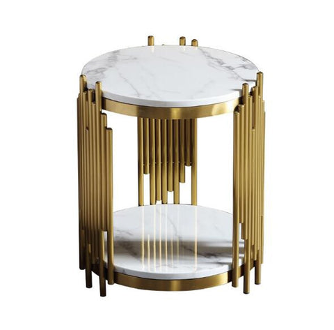 Stainless Steel Gold Marble Top Modern Coffee Table - Hyggeh