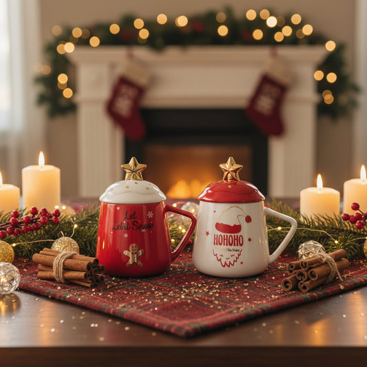 Santa Cartoon Christmas Ceramic Cup - Hyggeh