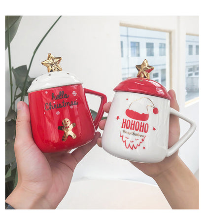 Santa Cartoon Christmas Ceramic Cup - Hyggeh