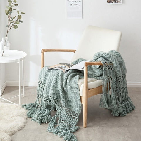 Hand-knotted Tass-Sofa Blanket
