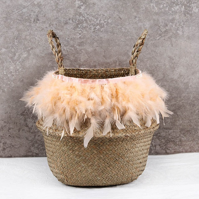 Potted Woven Storage Blank Basket