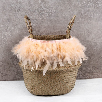 Potted Woven Storage Blank Basket